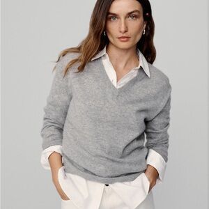 Jenni Kayne Flynn cashmere sweater in grey size medium